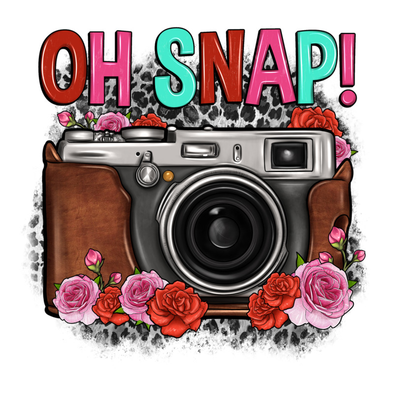 Oh Snap Rose Grey Leopard Vintage Camera Long Sleeve Tee by FaDigitalArtStudio | Teevron