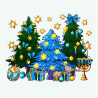 Hannukah Christmas Trees Premium Hoodie | Teevron