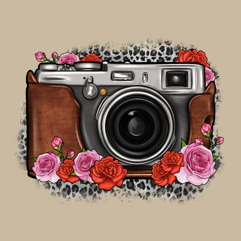 Rose Grey Leopard Vintage Camera Long Sleeve Tee by FaDigitalArtStudio | Teevron