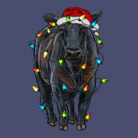 Christmas Black Angus Cattle With Lights Vintage Tee | Teevron
