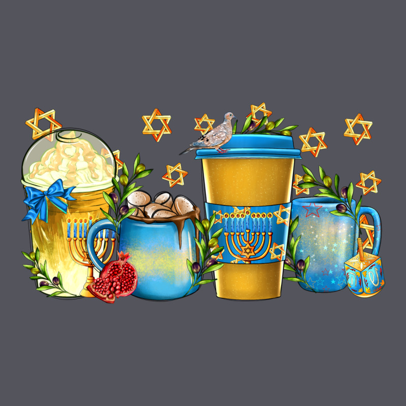 Hanukkah Coffee Cups Vintage Hoodie by texasbilliewilder | Teevron