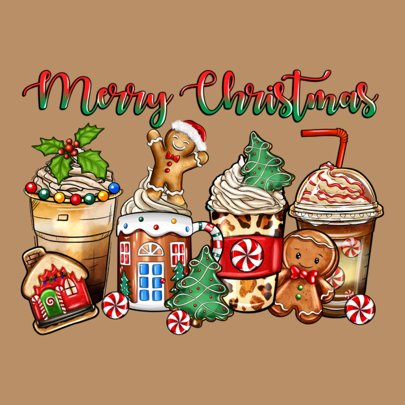 Merry Christmas Gingerbread Coffee Cups Vintage Hoodie by Zillion Design Studio | Teevron