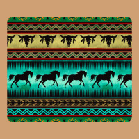 Turquoise Horse And Bullskull Aztec  Pattern Vintage Tee | Teevron