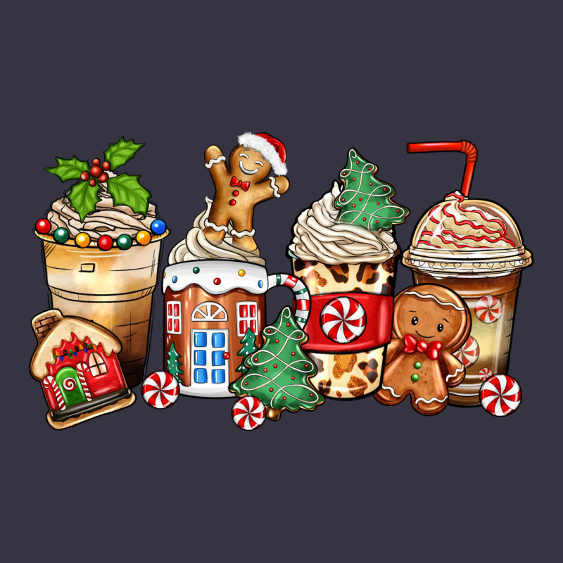 Christmas Gingerbread Coffee Cups Vintage Hoodie by Zillion Design Studio | Teevron