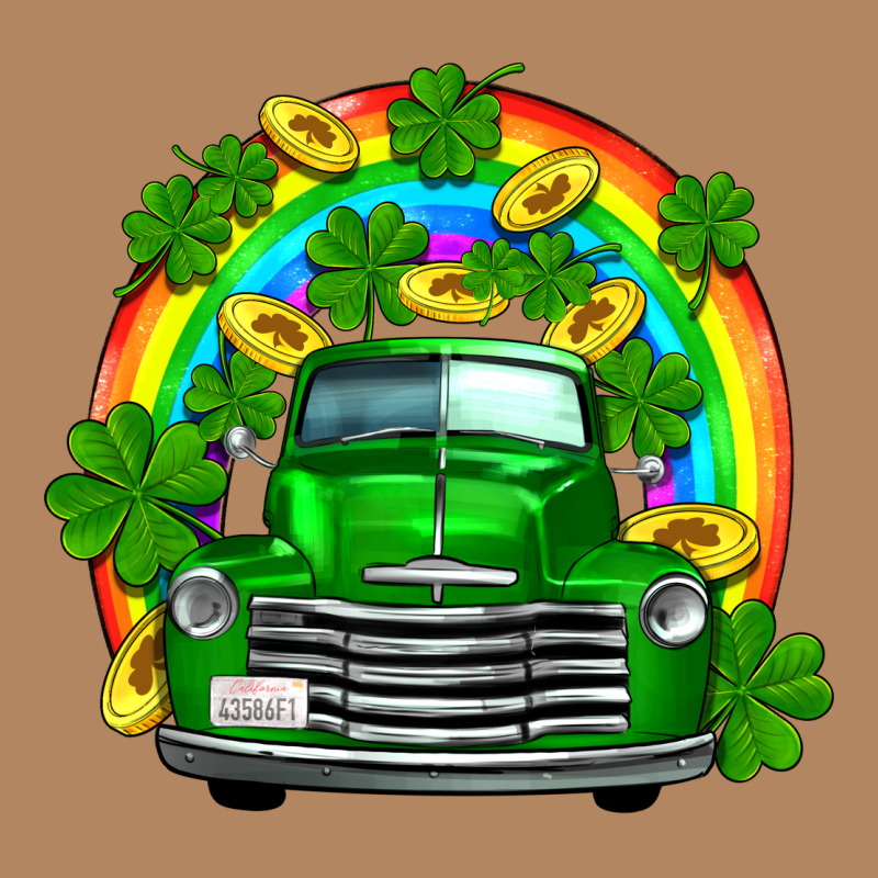 St Patricks Shamrock Gold Rainbow Truck Long Sleeve Tee by FaDigitalArtStudio | Teevron