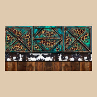 Rusty Sunflowers With Cowhide And Turquoise Heavyweight Sweatshirt | Teevron