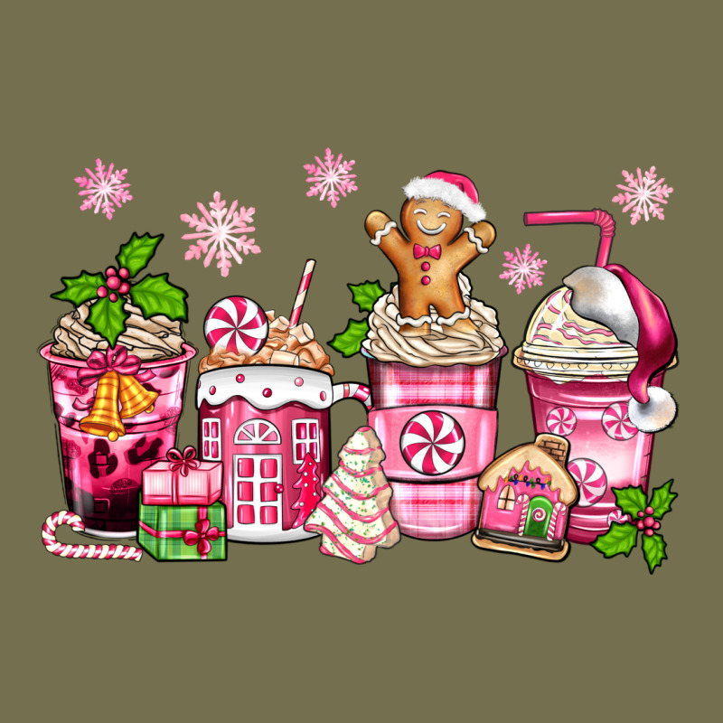 Pink Christmas Coffee Cups Vintage Hoodie by Zillion Design Studio | Teevron