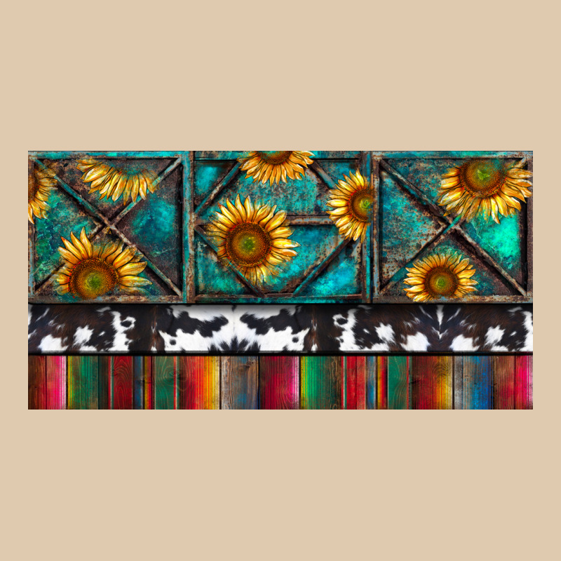 Rusty Sunflowers With Cowhide And Turquoise Heavyweight Sweatshirt by RanaPortraitStore | Teevron