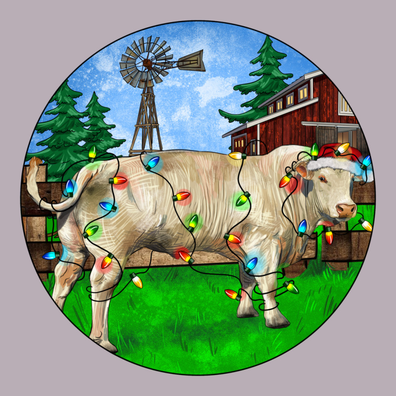 Christmas Charolais Bull And Barnyard Vintage Tee by RanaPortraitStore | Teevron