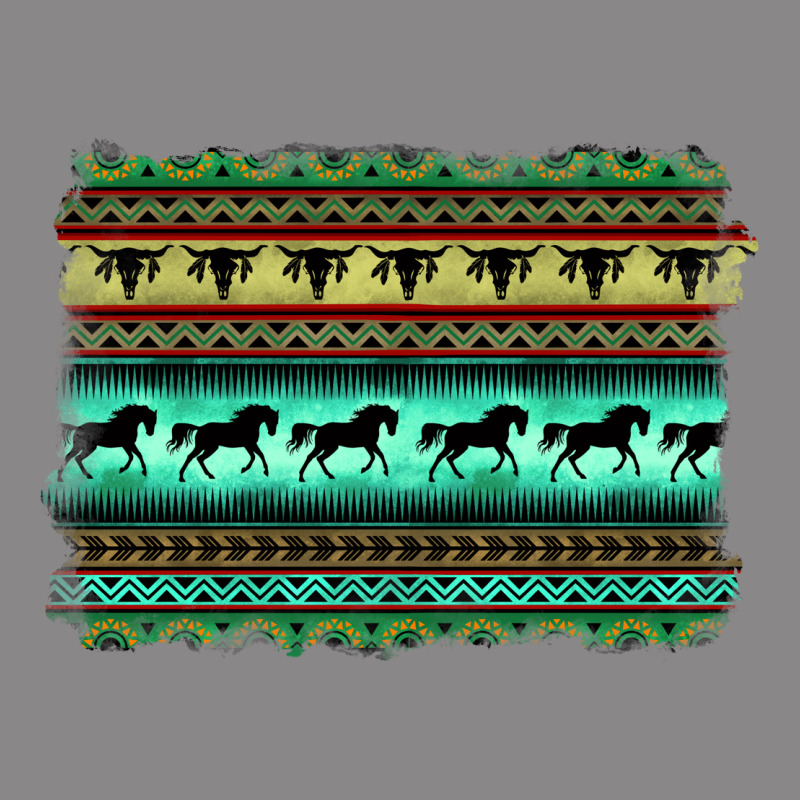 Turquoise Aztec Bullskull And Horse Vintage Tee by BarkalooDesign | Teevron
