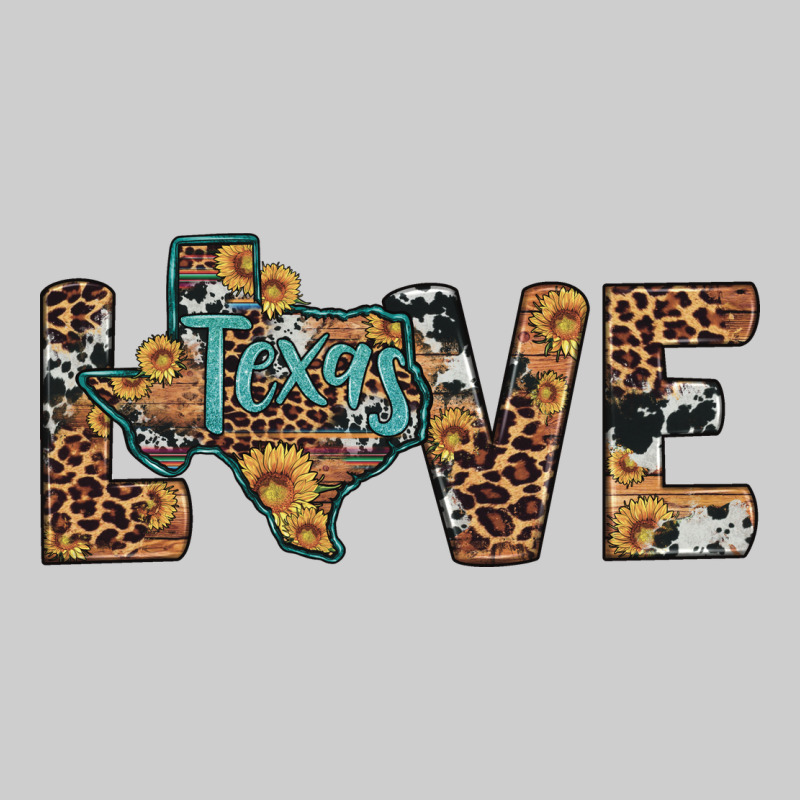 Love Texas Map Sunflower Leopard Cowhide Premium Tee by Artiststas | Teevron