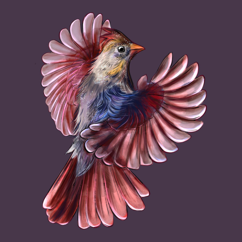 Flying Northern Cardinal Bird Heavyweight Hoodie by LillyAllenDesigns | Teevron
