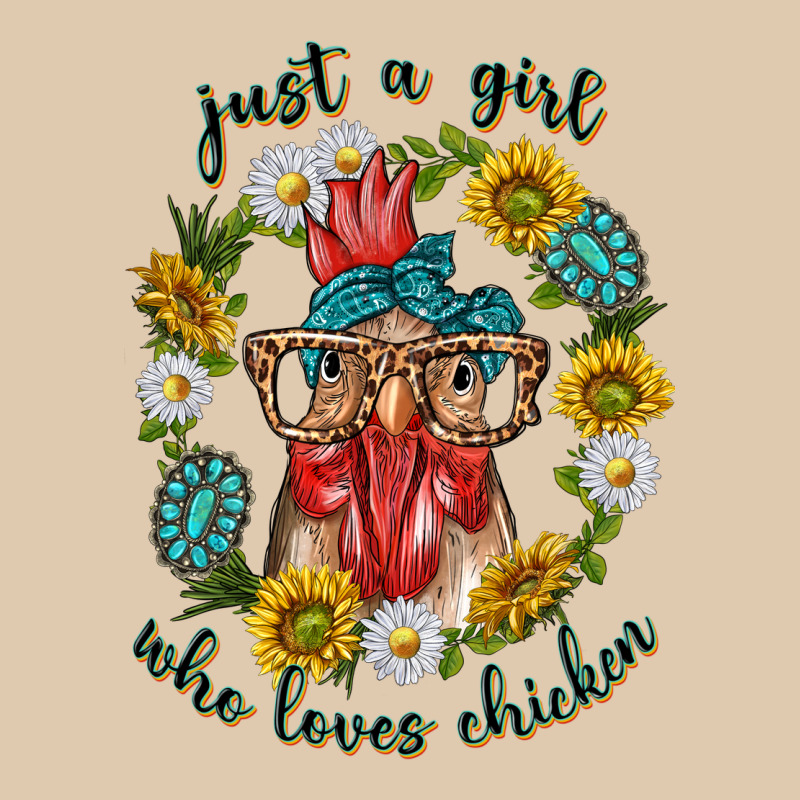 Just A Girl Who Loves Chicken With Sunflowers And Gemstone Heavyweight Sweatshirt by texasbilliewilder | Teevron