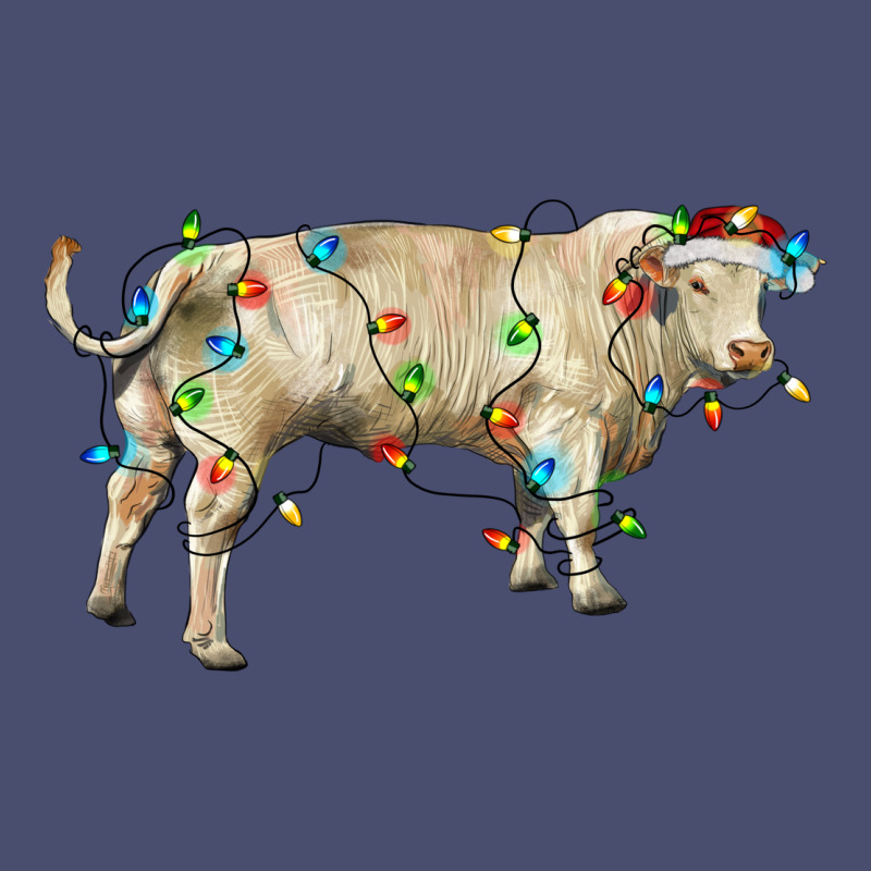 Charolais Bull With Christmas Lights Vintage Tee by RanaPortraitStore | Teevron
