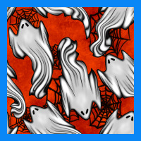 Flying Ghosts Seamless Pattern Zipper Hoodie | Teevron