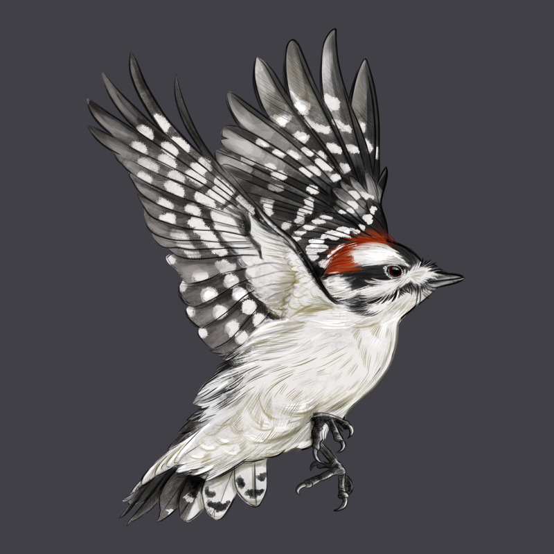 Flying Downy Woodpecker Heavyweight Hoodie by LillyAllenDesigns | Teevron