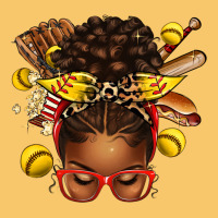 Softball Afro Messy Bun Vintage Hoodie | Teevron