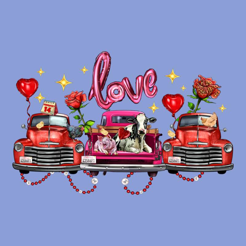 Valentine's Day Farm Trucks Farm Animals Long Sleeve Tee by FaDigitalArtStudio | Teevron