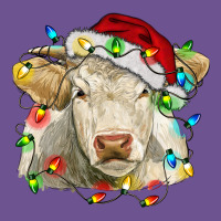 Charolais Cattle Cow With Christmas Lights And Hat Vintage Tee | Teevron