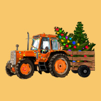 Christmas Orange Farm Tractor Vintage Hoodie | Teevron