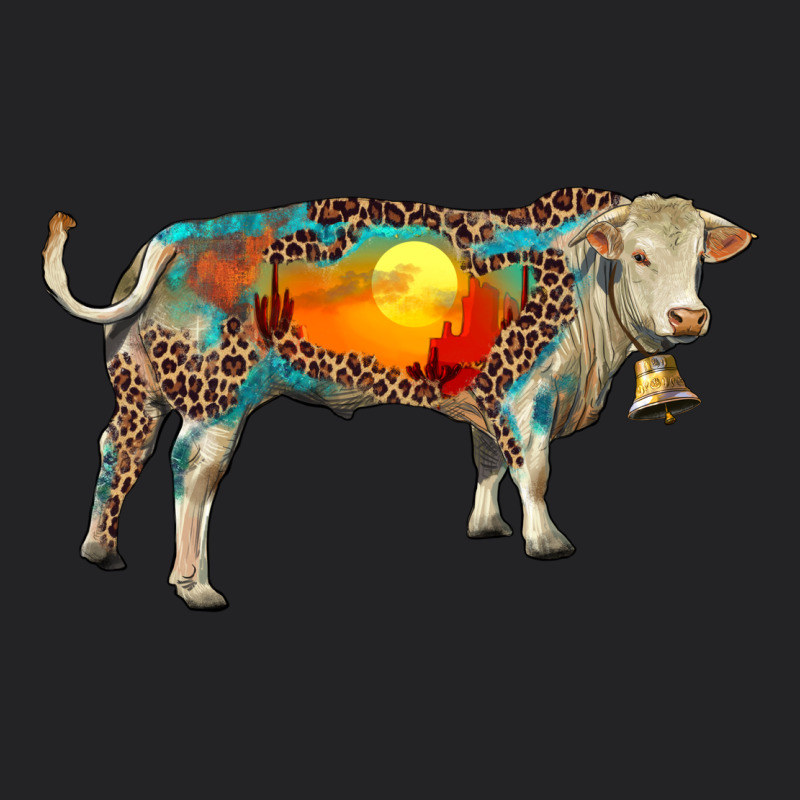 Charolais Bull With Desert And Leopard Vintage Tee by RanaPortraitStore | Teevron