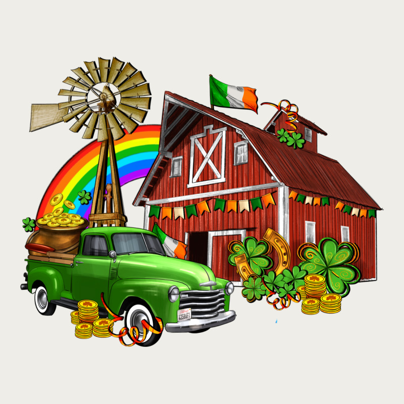 Barn St Patricks With Truck And Shamrocks Zipper Hoodie by AdoDesignShop | Teevron