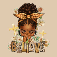 Believe Praying Afro Messy Bun Heavyweight Sweatshirt | Teevron