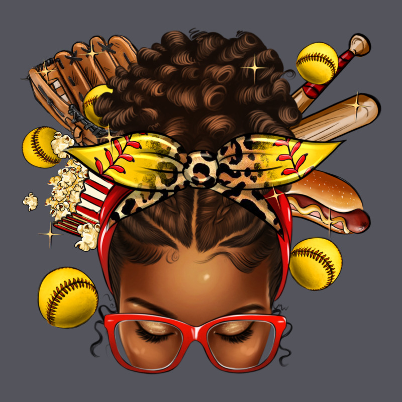 Softball Afro Messy Bun Vintage Hoodie by texasbilliewilder | Teevron