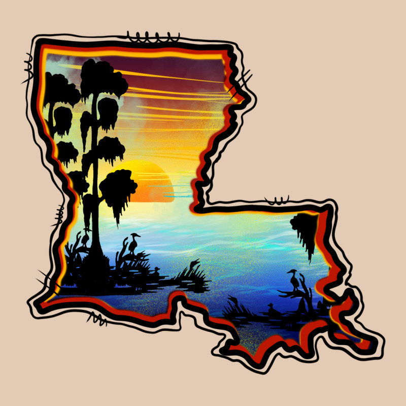 Louisiana  Sunset Map Urban Hoodie by BarkalooDesign | Teevron