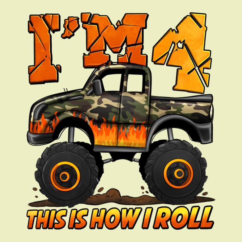 I'm Four This Is How I Roll Monster Truck Birthday Urban Hoodie by Jasminsmagicworld | Teevron