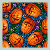 Halloween Pumpkin And Candy Seamless Pattern Zipper Hoodie | Teevron