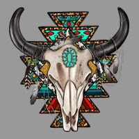 Western Aztec Bull Skull With Gemstone Vintage Hoodie | Teevron