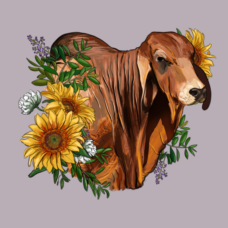 Brahman Bull With Sunflowers Vintage Tee by RanaPortraitStore | Teevron