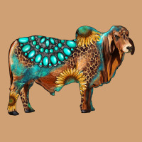 Brahman Bull Gemstone Turquoise And Sunflower Vintage Tee | Teevron