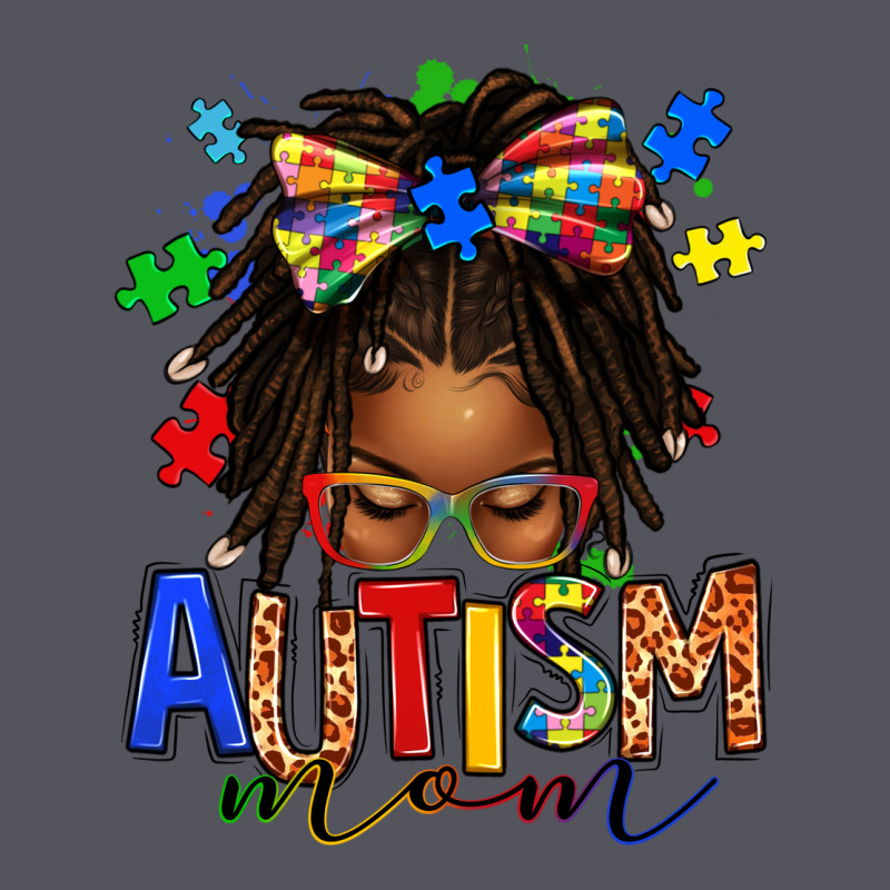 Autism Mom Afro Locs Messy Bun Vintage Hoodie by texasbilliewilder | Teevron