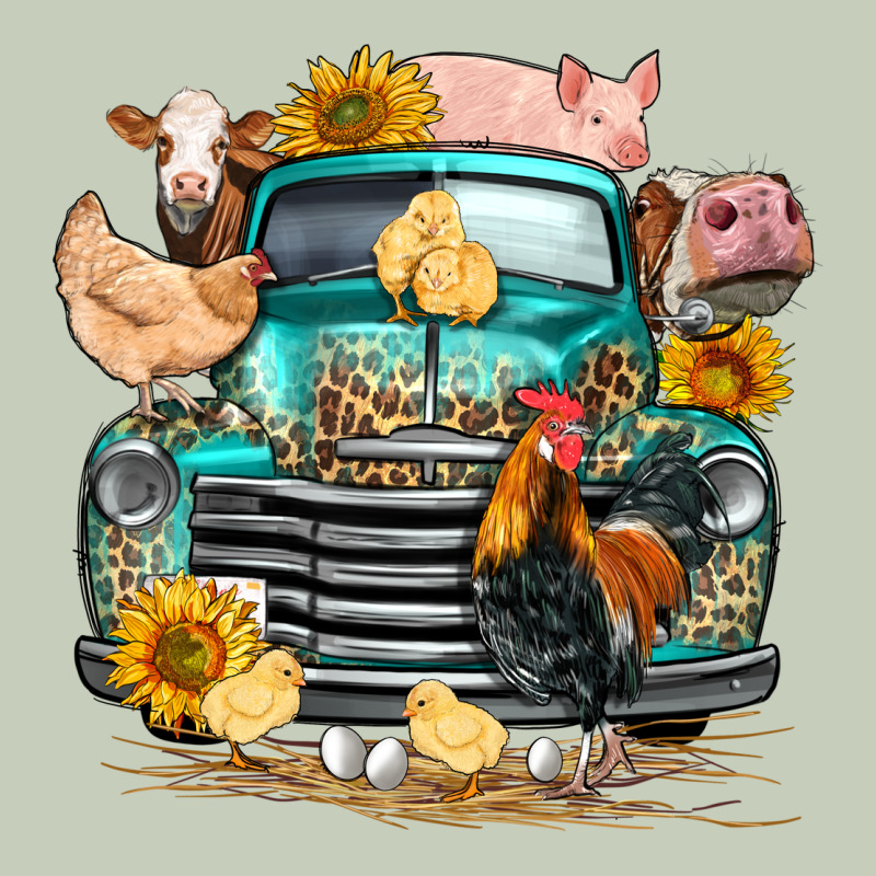 Farm Truck Farm Animals Long Sleeve Tee by FaDigitalArtStudio | Teevron