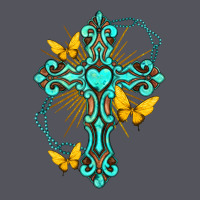 Cross With Heart Shaped Gemstone And Butterfly Vintage Hoodie | Teevron