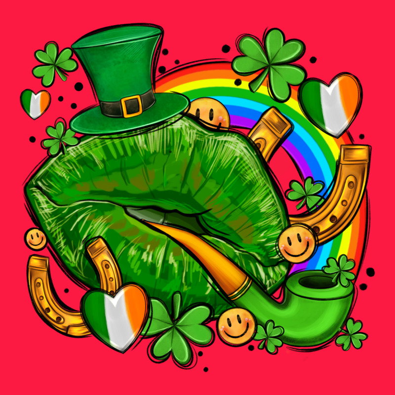 St Patricks Lips With Horseshoe Rainbow And Shamrocks Zipper Hoodie by AdoDesignShop | Teevron