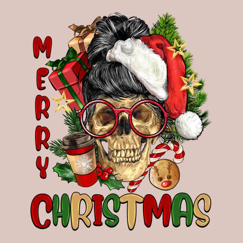 Merry Christmas Skeleton Messy Bun Premium Hoodie by NancyCooperArtShop | Teevron