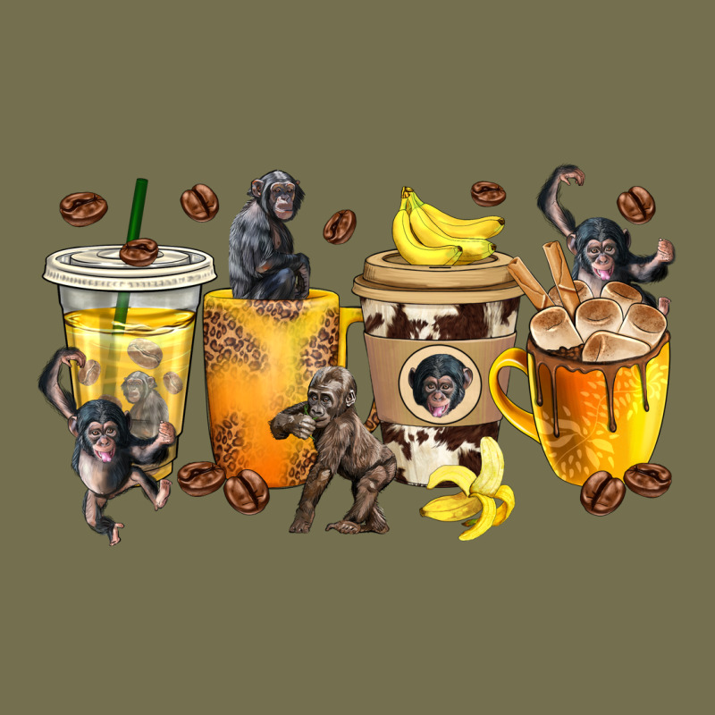 Monkey Coffee Cups Vintage Hoodie by texasbilliewilder | Teevron