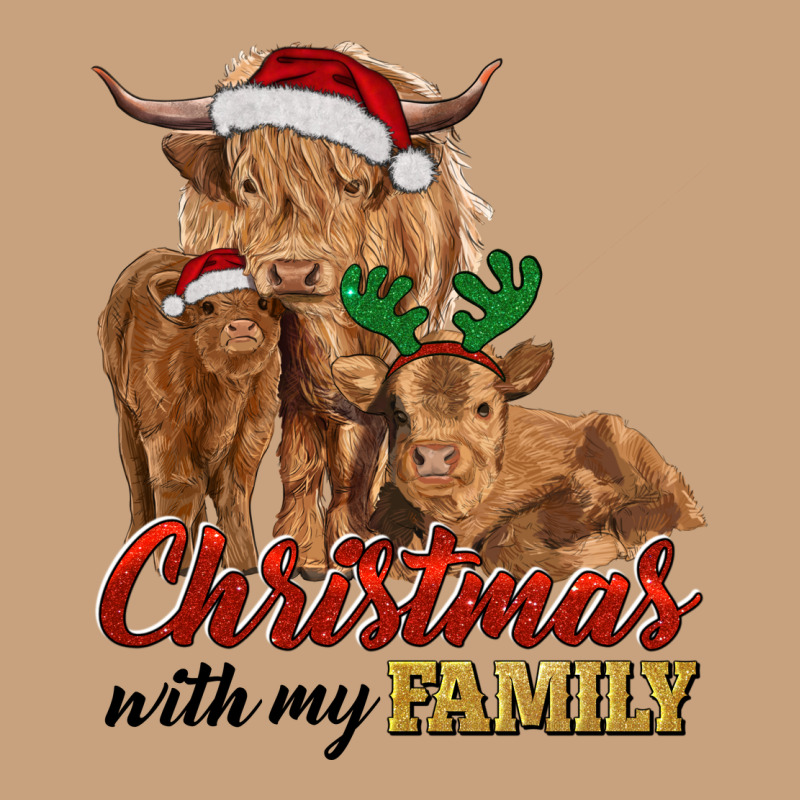 Christmas With My Family Highland Cow Cattle And Calves Vintage Tee by RanaPortraitStore | Teevron