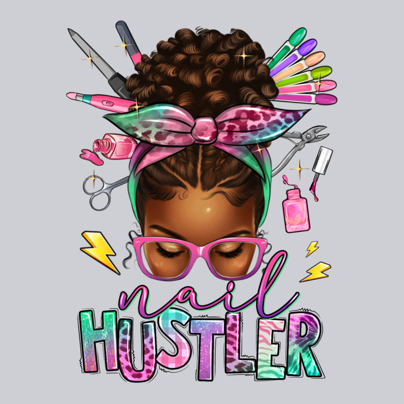 Nail Hustler Afro Messy Bun Heavyweight Sweatshirt by texasbilliewilder | Teevron
