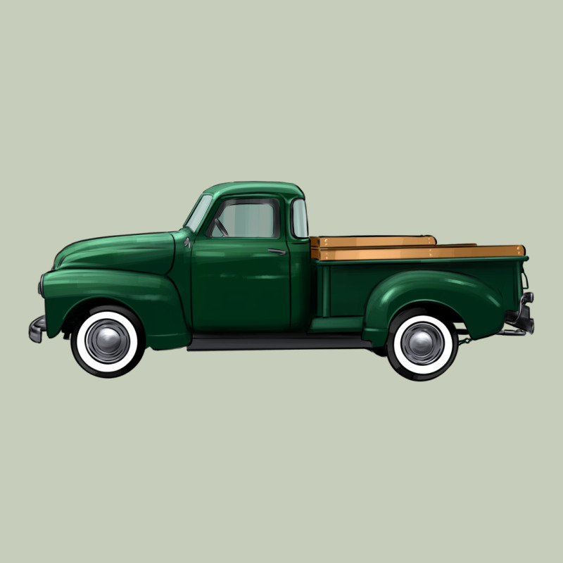 Western Green Truck Right Side View Long Sleeve Tee by FaDigitalArtStudio | Teevron
