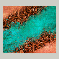 Leather Turquoise Glitter Tumbler Heavyweight Hoodie | Teevron