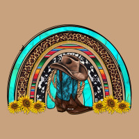 Western Cowboy Boots Sunflowers Rainbow Vintage Tee | Teevron