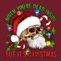 When You're Dead Inside But It's Christmas Hippie Skeleton Santa Zipper Hoodie | Teevron