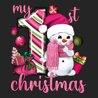 My 1st. Pink Christmas With Cute Snowman Premium Hoodie | Teevron