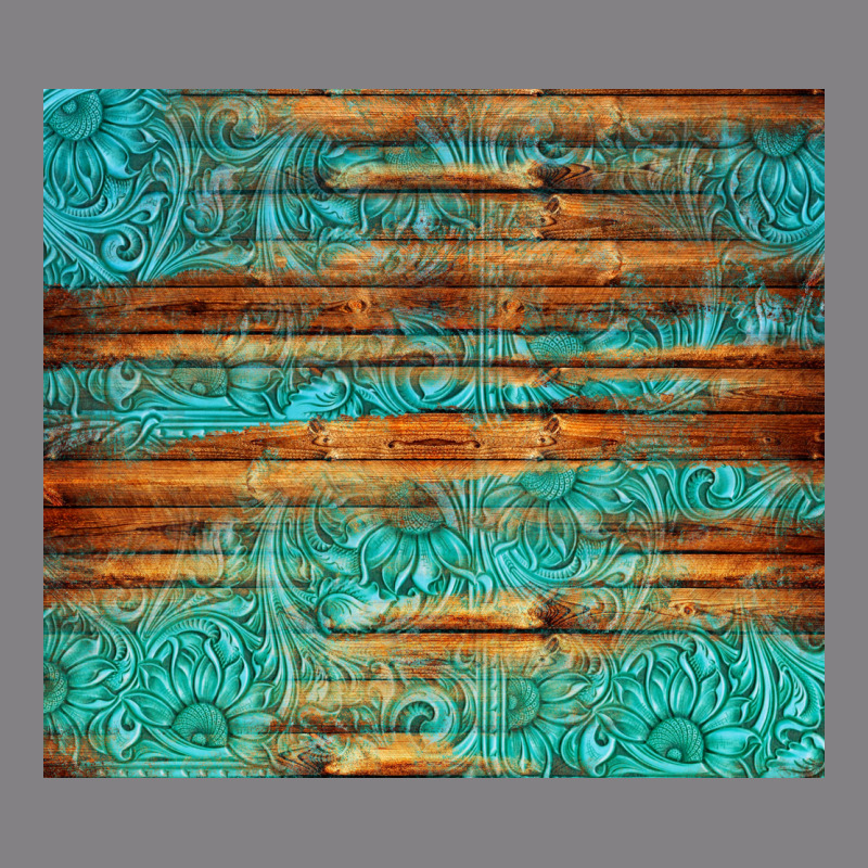 Turquoise  Leather And Wooden Pattern Tumbler Heavyweight Hoodie by Jasminsmagicworld | Teevron
