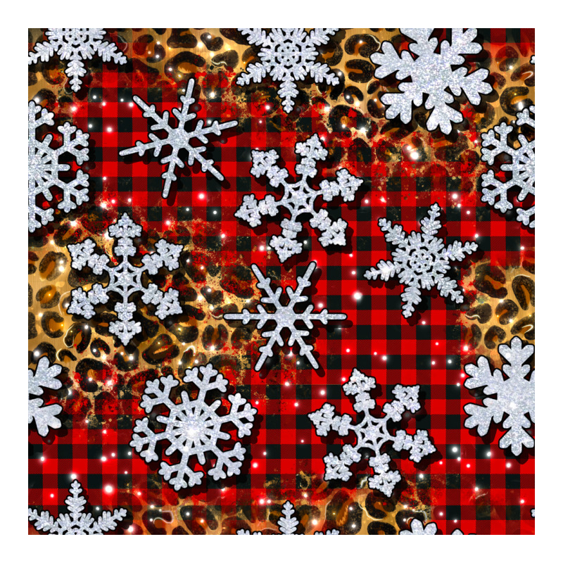 Christmas Snow Crystals With Plaid Seamless Pattern Zipper Hoodie by BundleAndBundleShop | Teevron