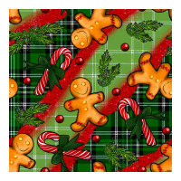 christmas gingerbread man and candy cane seamless pattern | Teevron
